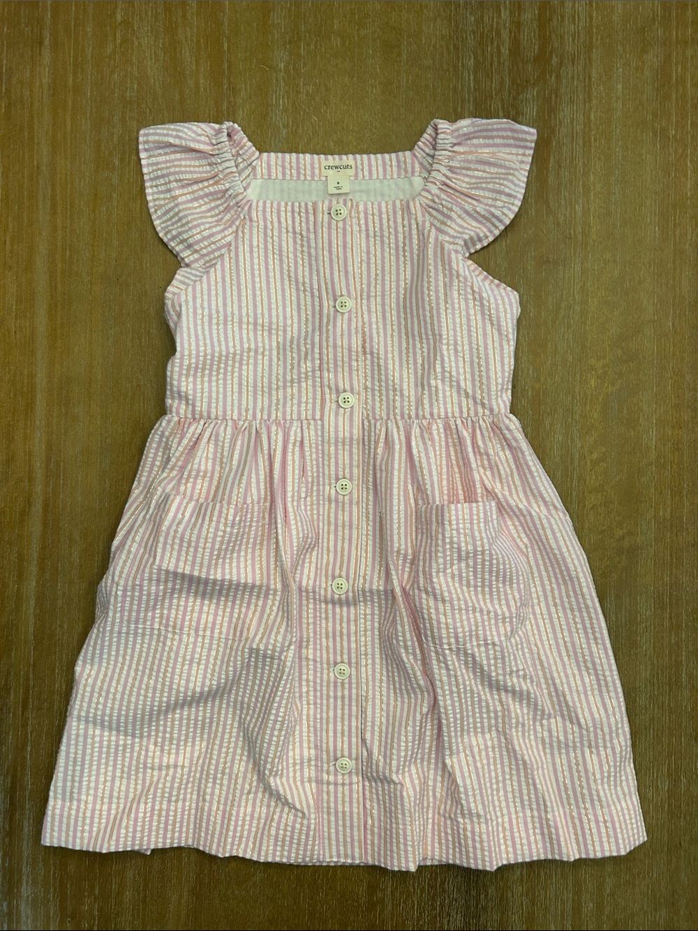 Crewcuts Pink and White Striped Button-Front Dress